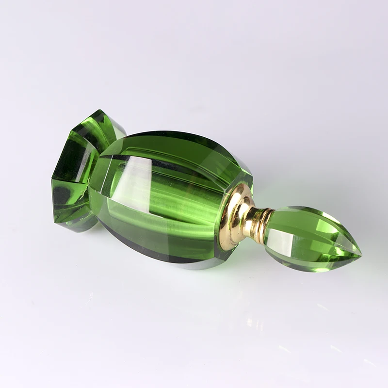 3ml 6ml 12ml Fancy Attar Perfume Glass Bottle Crystal green Perfume Bottle