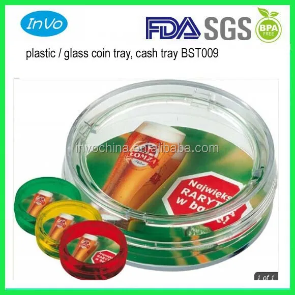 plastic round cash tray, Acrylic round coin tray BST009