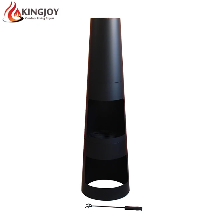 
Outdoor metal chimenea with grill new firepit 