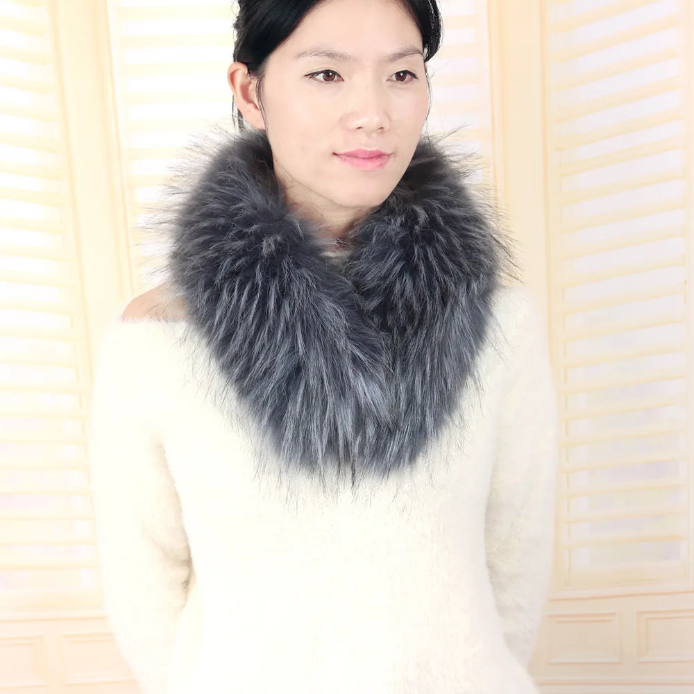 2022 Lady Fashionable Fur Collar Warm Winter Fur Long Scarf Faux Fur Scarf