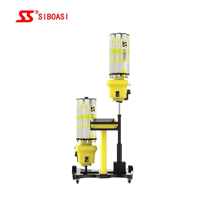 Wholesale siboasi S8025 badminton shuttlecock machine trainer with black yellow color