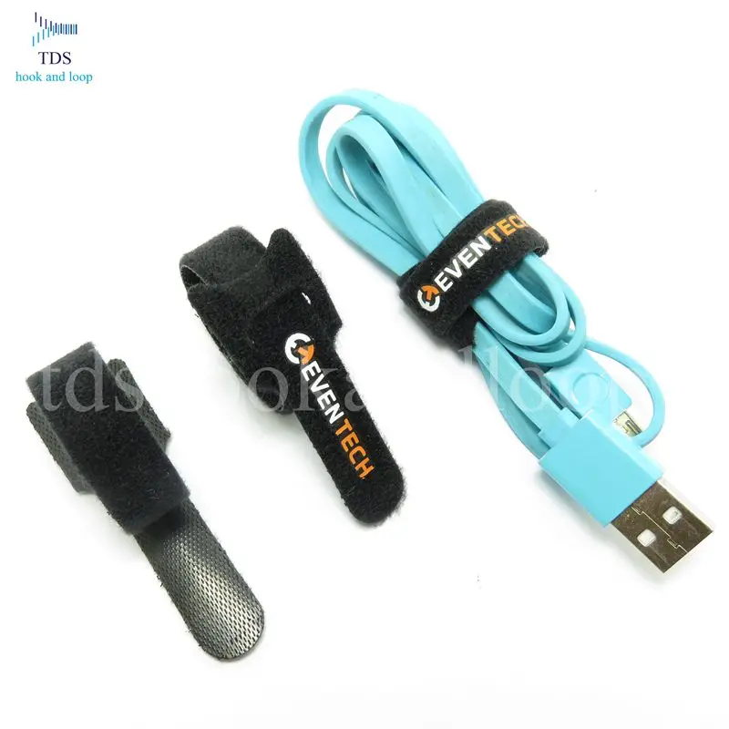 Индивидуальный Логотип крюк и петля изготовленный на заказ Печать кабельные стяжки