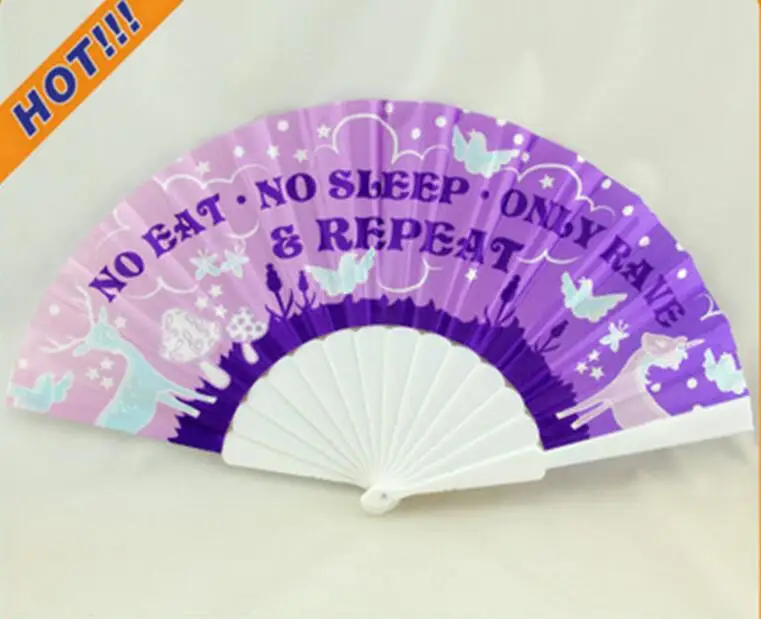 
Custom cheap advertising hand fan with custom heat transfer printed logo 