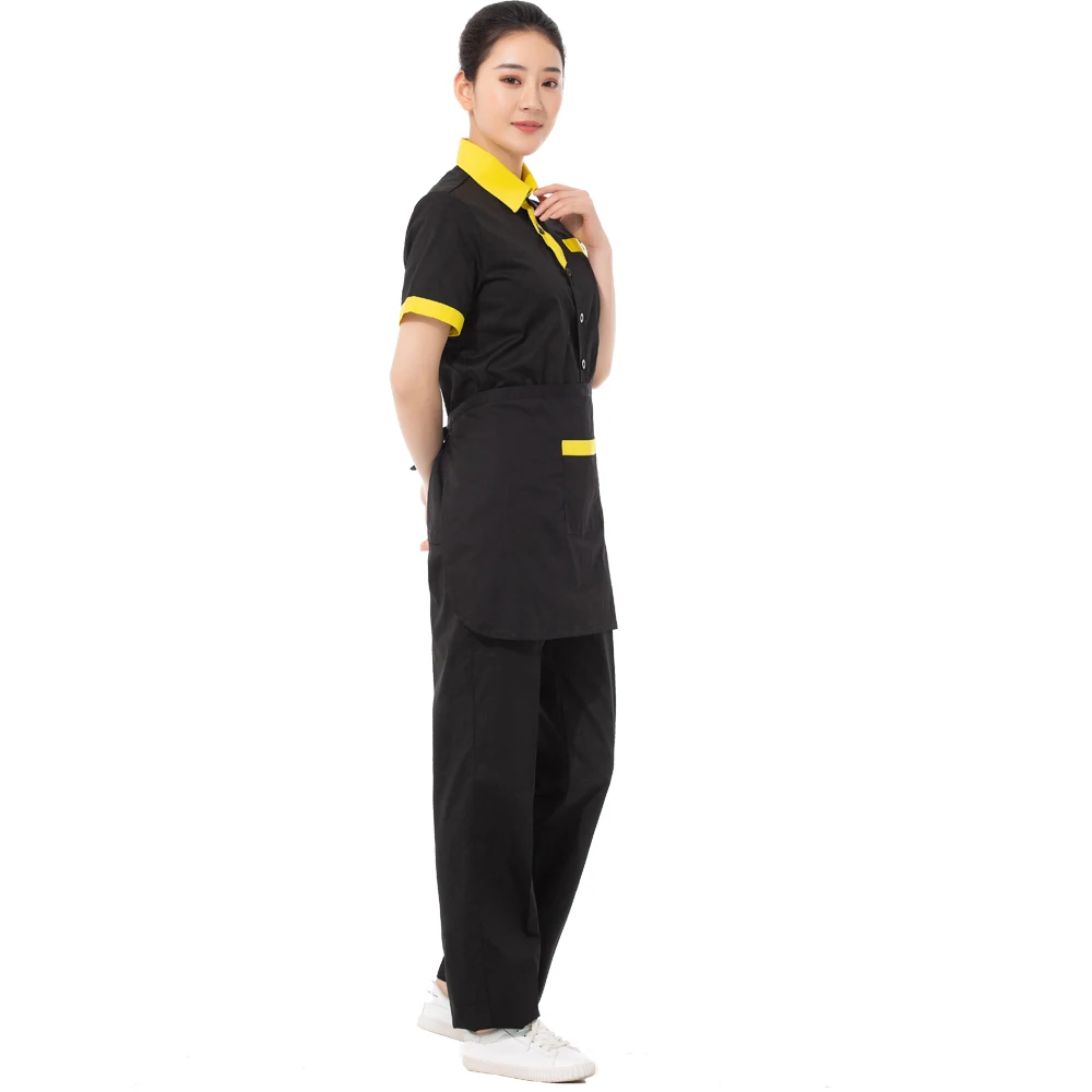 Cheap wholesale personalized waitress uniform fast food jacket bar club waiter suit