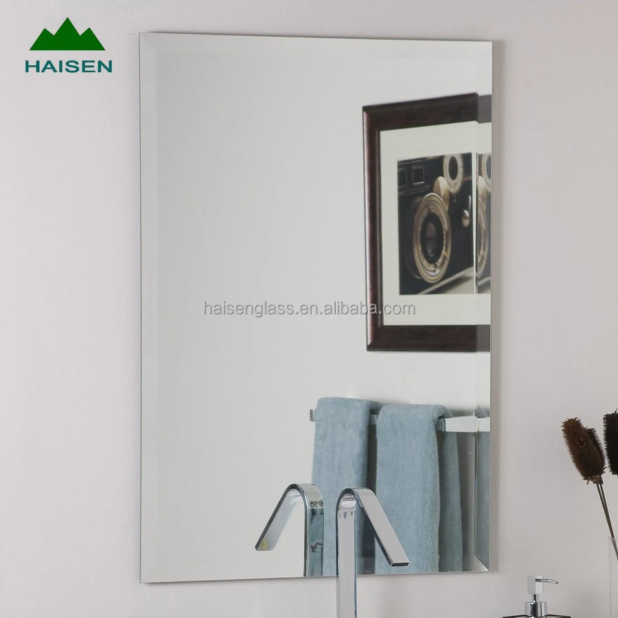 Frameless decorative glass beveled mirror without frame