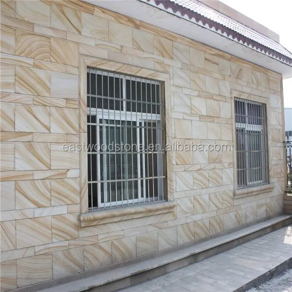 Yellow teakwood sandstone tiles for decoration