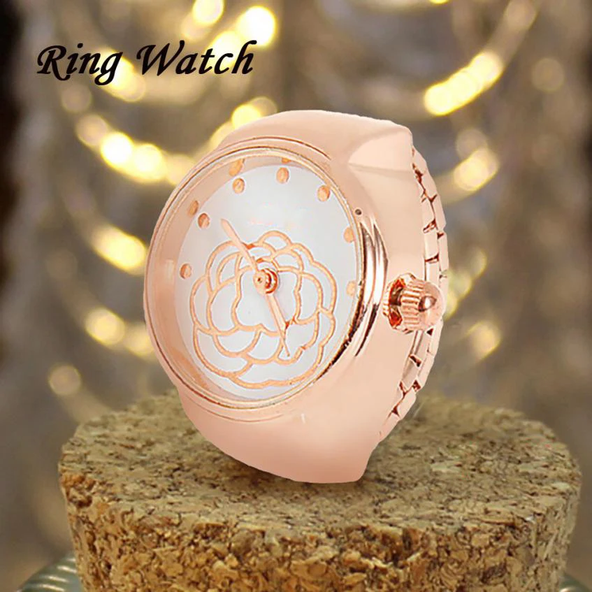 
Relogio Feminino Clock Dial Quartz Japan Movt Watch Creative Steel Finger Ring Lovers Relojes 