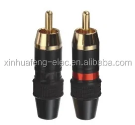 black Audio RCA Male Connector Gold Plated Plug
