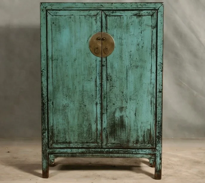 
Antique vintage rustic china country classic furniture solid wood wardrobe 