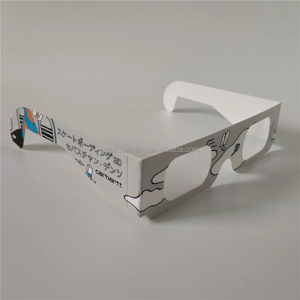 Customized Logo Paper Fireworks Glasses Heart Diffraction Glasses for Giveaway