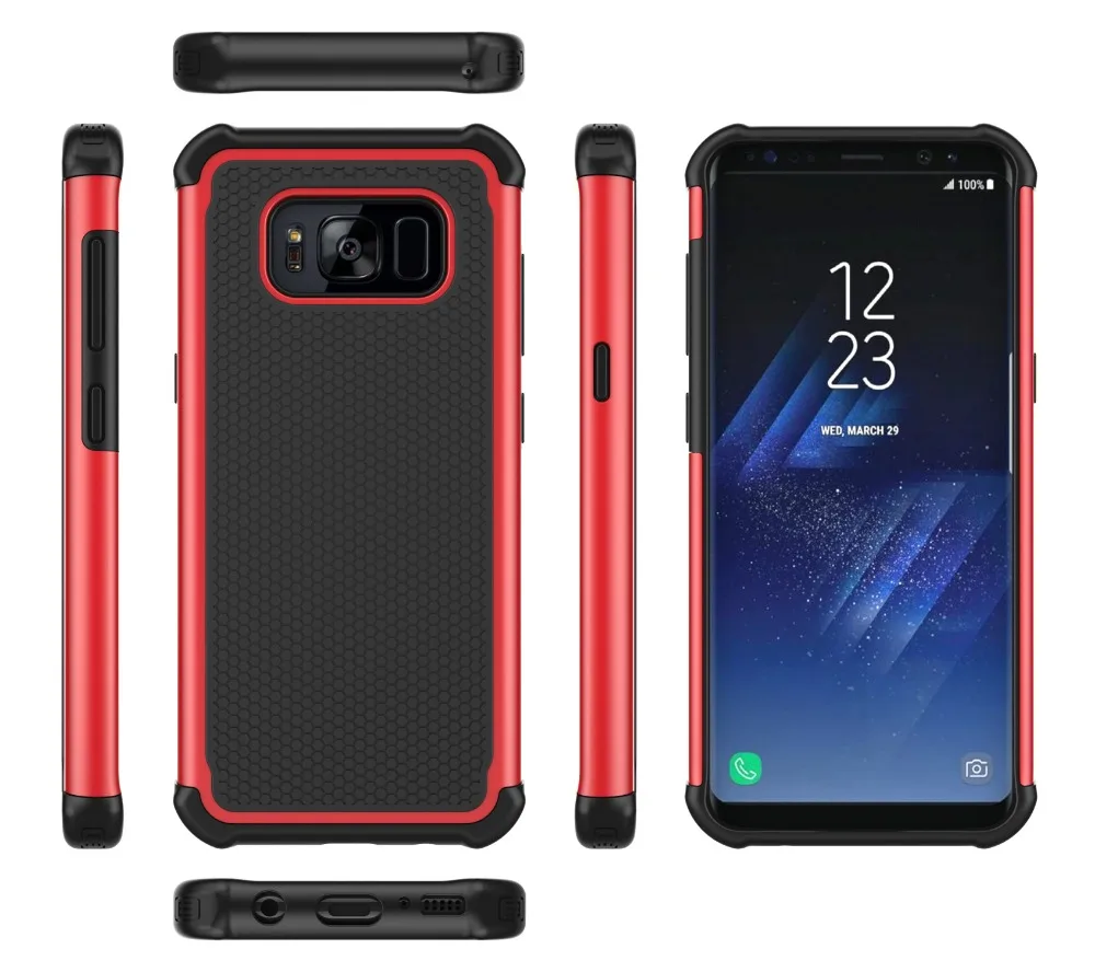 S8 телефон случае 3 в 1 TPU + PC противоударный чехол с углеродного волокна случае сотовый телефон Для Samsung Galaxy S8