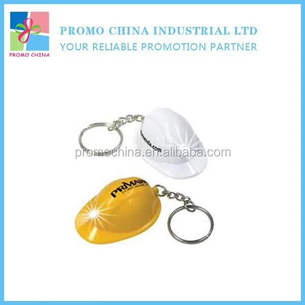 
Wholesale China Novelty Souvenir Helmet Shape Led Keychain With Flashlight 