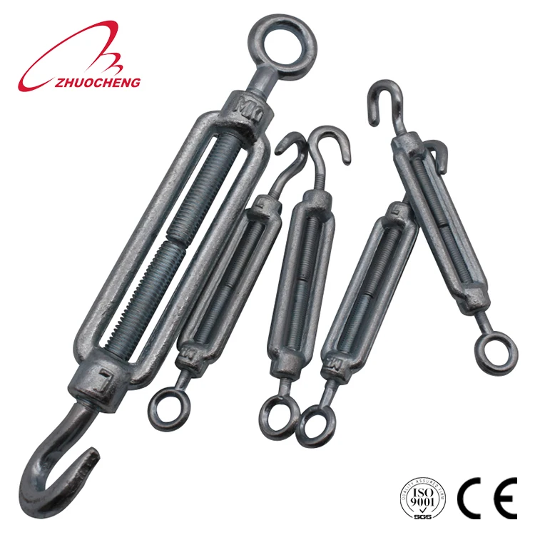 DIN1480 A2 A4 304 316 Stainless Steel M16 Wire Rope Turnbuckle with Hook and Eye