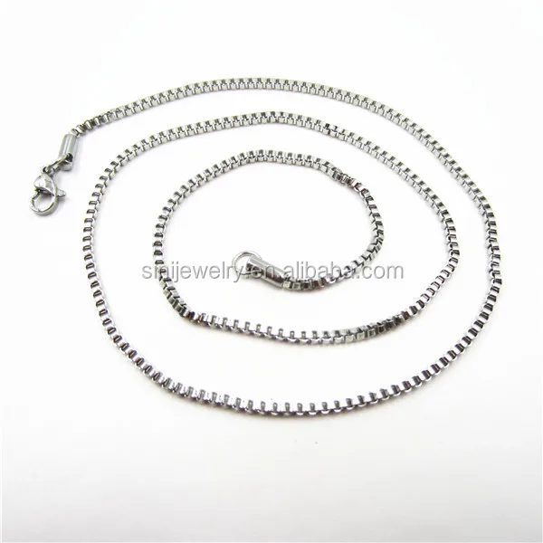 China Fashion Germanium Titanium Beautiful Metal 1.5mm Stainless steel flat snake Round snake chain 22 inch length necklace