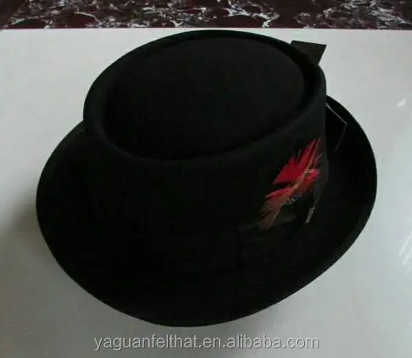 wholesale custom made Wool Felt Porkpie hat Pork Pie Gatspy Hat
