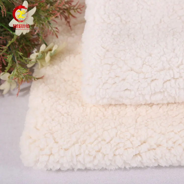 Shaoxing textile brushed polyester fabric thick sherpa fleece fabric