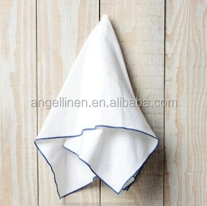 Белое льняное/хлопковое кухонное полотенце/полотенце для посуды/полотенце для рук с окантовкой оптом