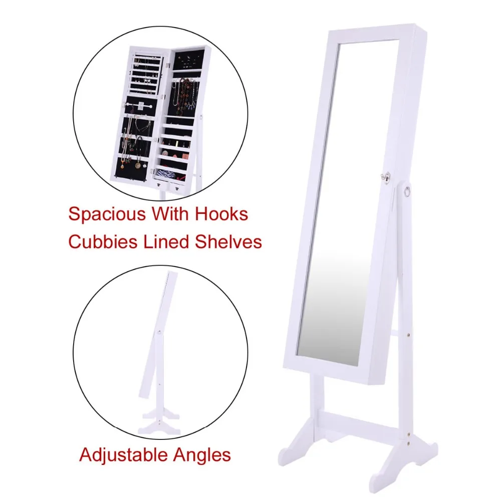 Wholesale Standing Display jewelry mirror armoire wall mount organizer