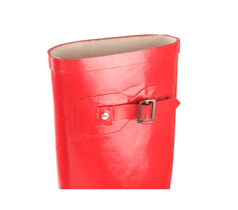 Hot Sales Ladies Red Shiny Waterproof Rubber Boots Wholesale