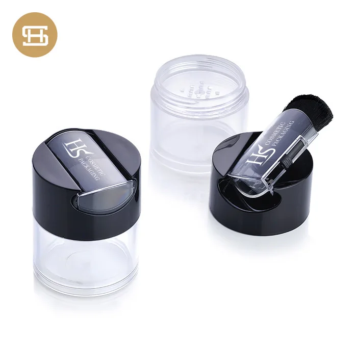 
Кастрюля для Косметической Пудры, пустая черная крышка, румяна, румян, банка для пудры, контейнеры с кисточкой 