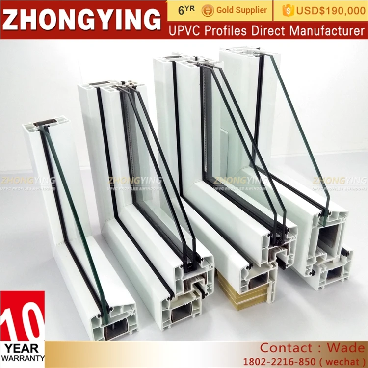 60#-88# Pvc Sliding Window Upvc Channel Strip Plastic Profile Factory Black White Frame Door Extrude Lead Free Extrusion Profile