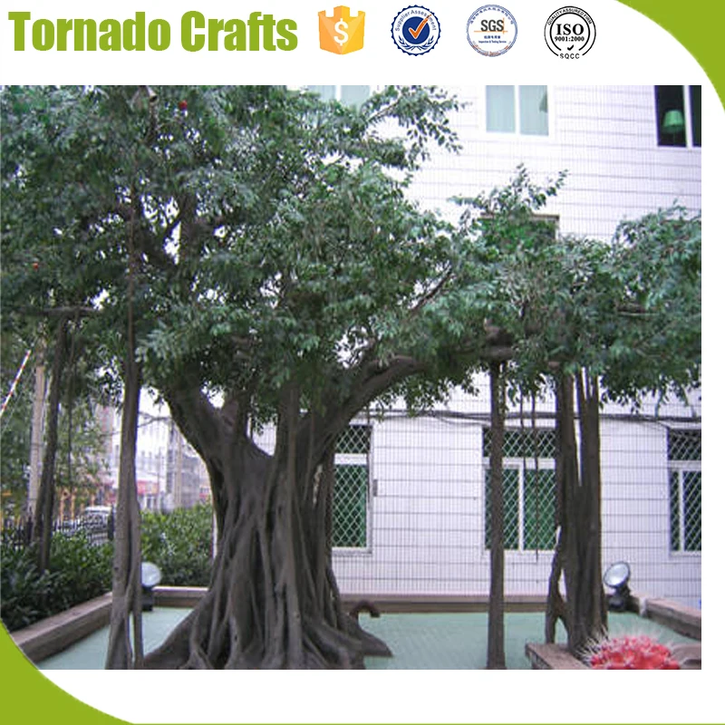 2018 Tropical Ornamental Plants Artificial Plastic Big Banyan Tree Decorative Metal Large Outdoor Artificial Trees