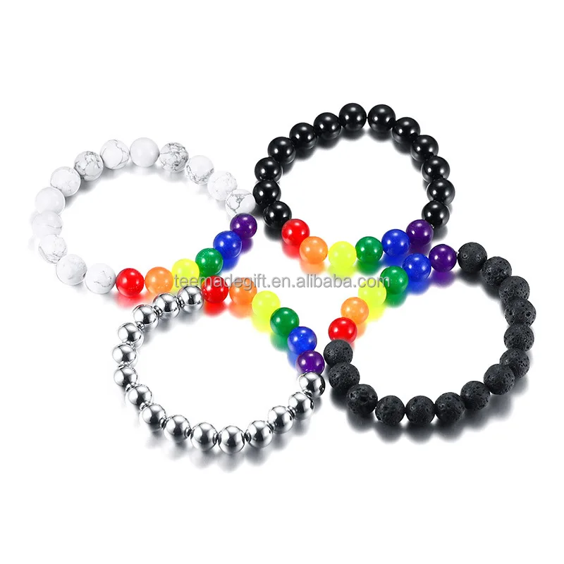 
LGBT Rainbow Gay & Lesbian Pride Friendship Bracelets for Men Women 