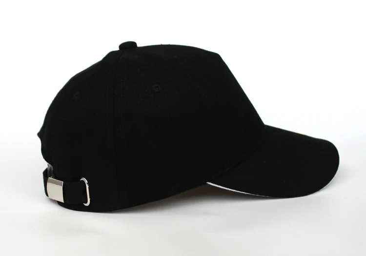 100% pure cotton high quality 5 panel outdoor baseball cap hat whole custom adjustable metal slide buckle Fashion baseball cap