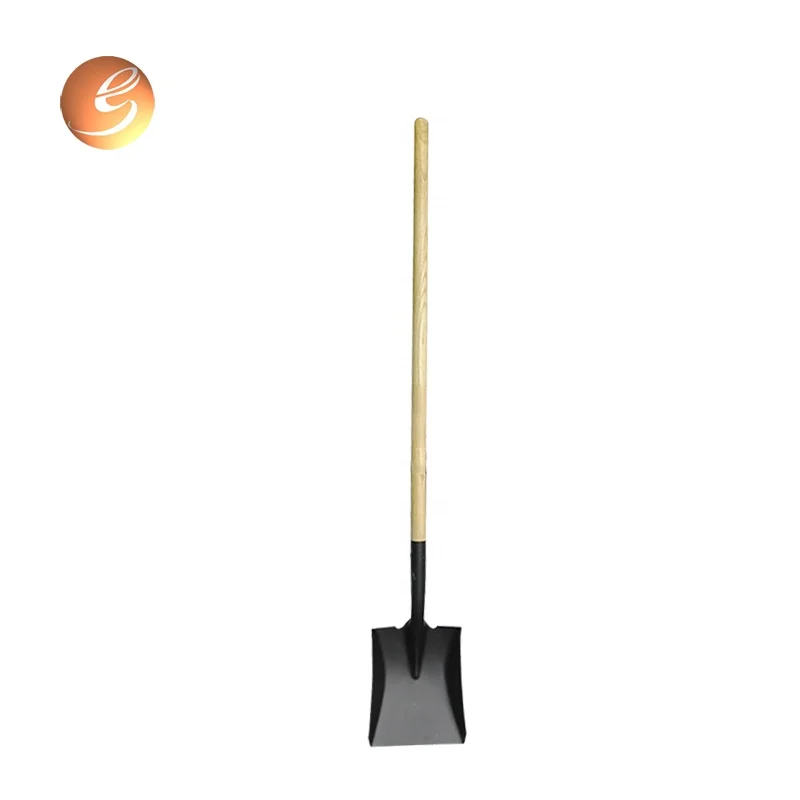 Long handle forged square point steel shovel