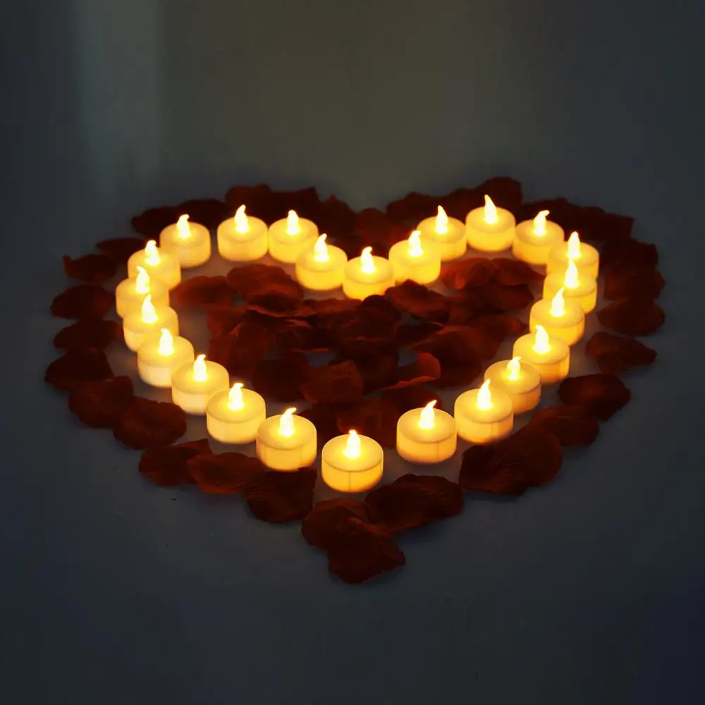 Realistic Flickering Warm Yellow Flameless Candles with Battery, Halloween LED  Battery Operated Tea Lights