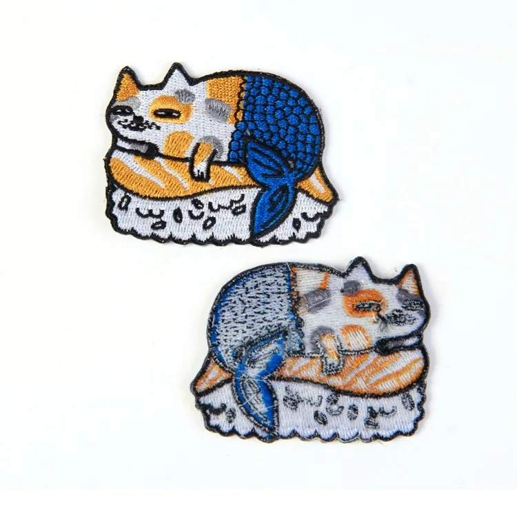 
shake hands cats patch embroidered Japan style patch DIY baby clothing 