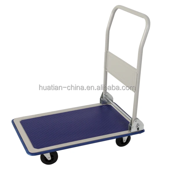 Durable use iron 150kg load capacity four - wheel foldable platform hand truck