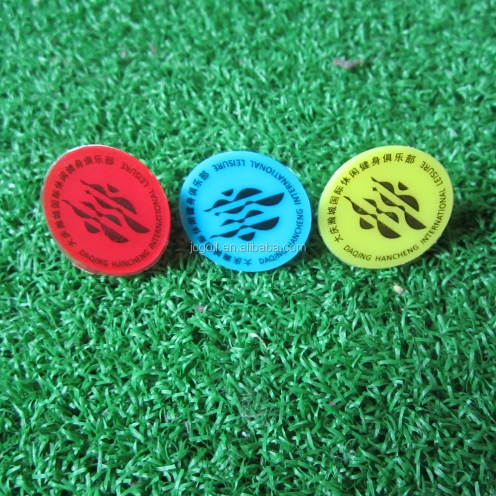 Custom made Logo printed plastic golf ball marker