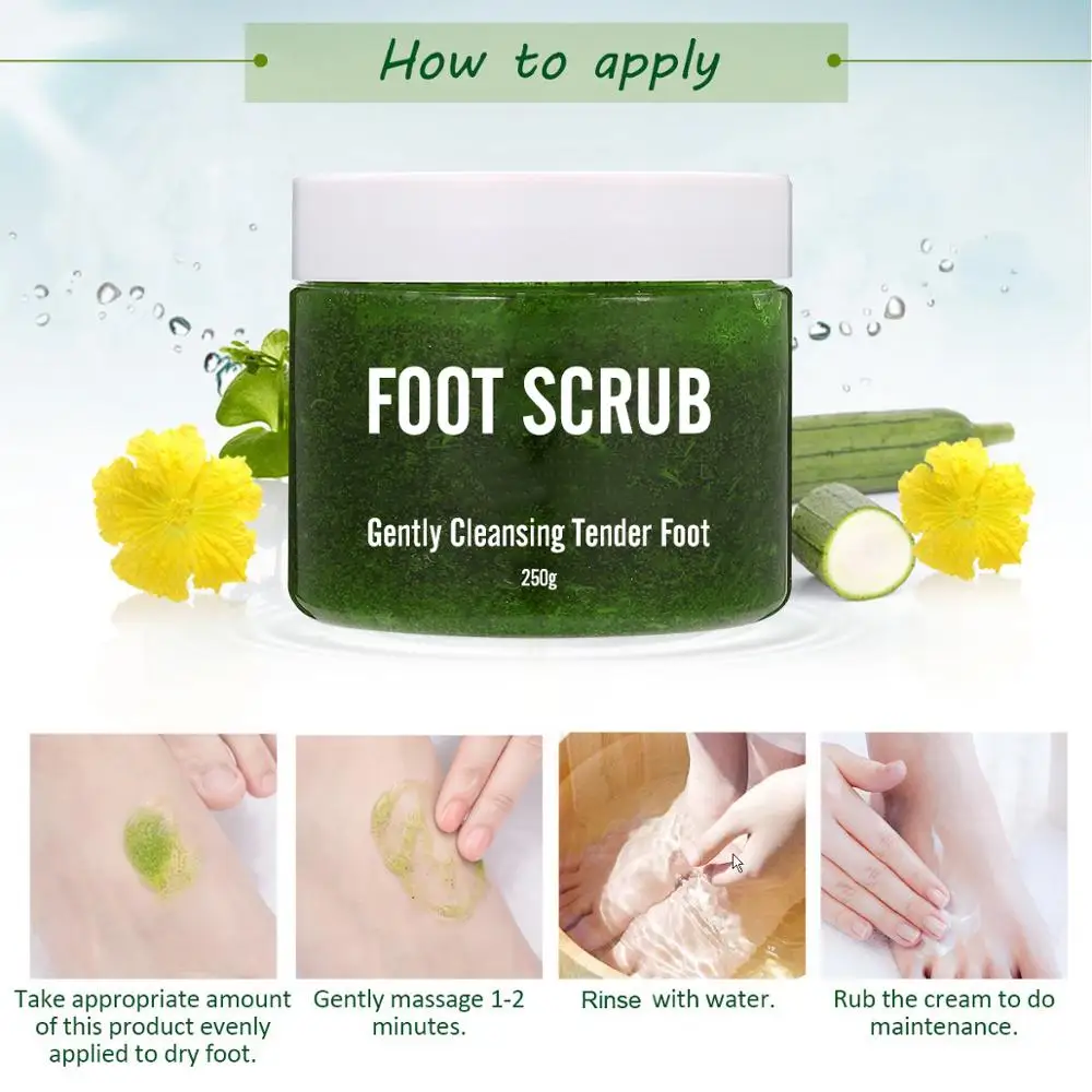 
Private Label Wholesale Foot Care Whitening and moisturizing Exfoliating Organic Foot Scrub 