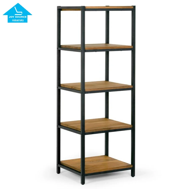 Cheap simple wood bookcase with steel shelf