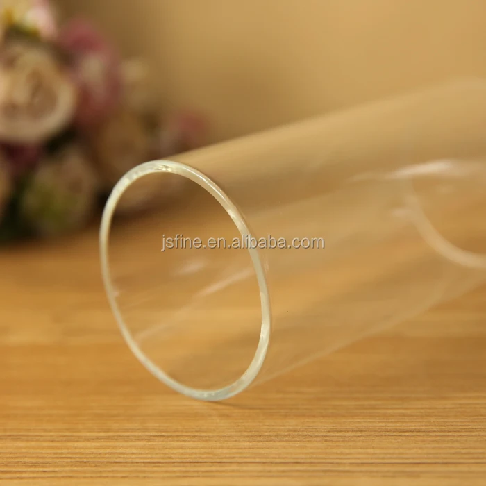 Customized Clear Candle Lamp Cover Tube Cylinder Borosilicate Glass Lamp Shade for Candle and Lighting