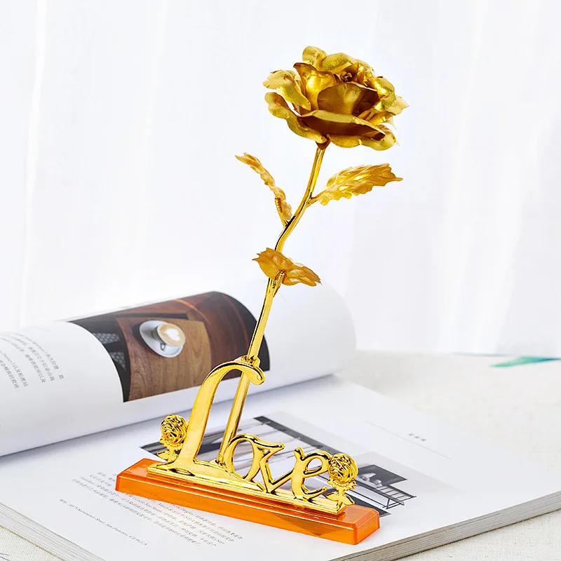 
Best selling products rose gold gift box golden flower 24k 
