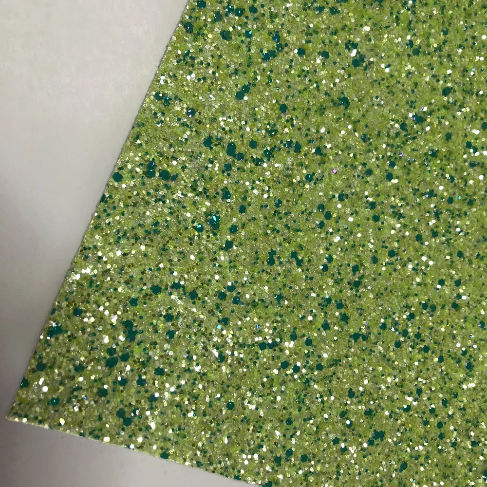 High quality nonwoven backing color mixed chunky glitter fabric for making crafts and shoes