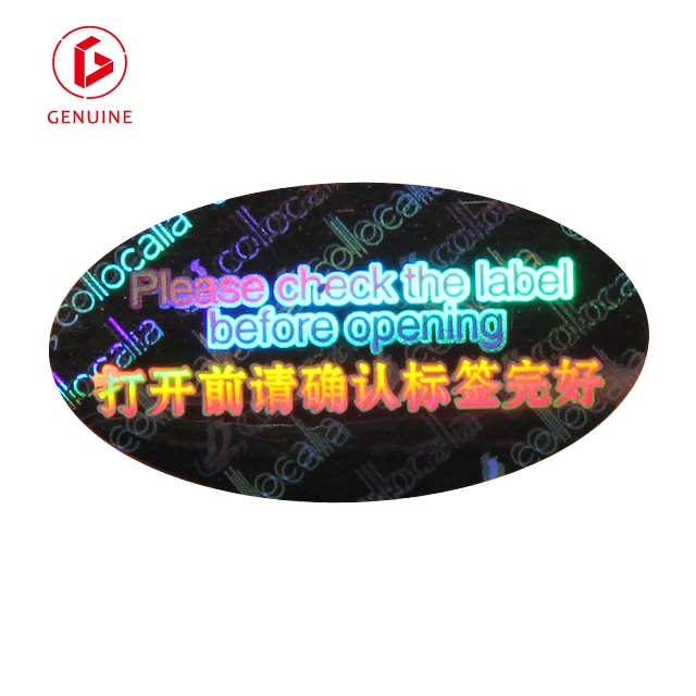 Custom tamper evident holographic label security hologram  VOID sticker