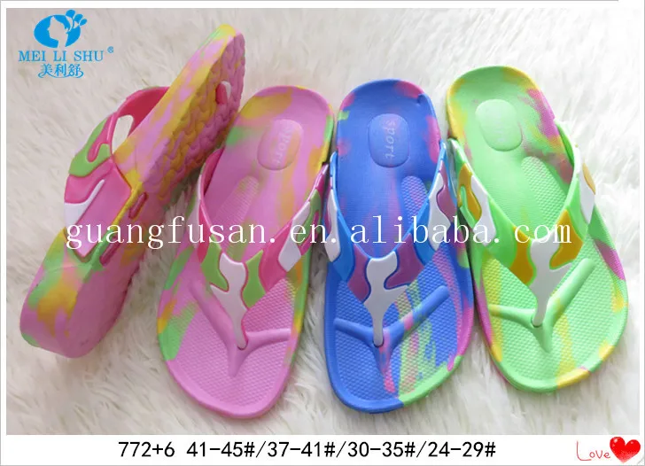Fashion jieyang EVA slippers colorful full size flip flops