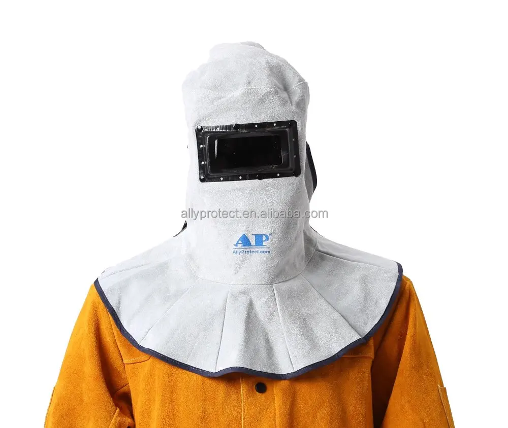 
AP-3001 comfortable brown cowhide split leather welding shiled with welding hood for splash proof and heat resistant 
