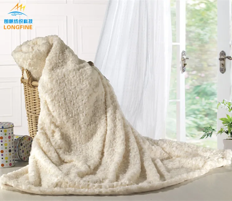 Patterned Fabric and Soft Colorful Plush Toy Fabric for Blanket Embossed Swirl Rose 100% Polyester Fleece Hotel , Home or Pets