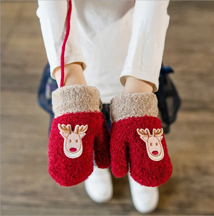 
2019 Christmas Chidren Kiss Cute Warmer Winter Gloves 
