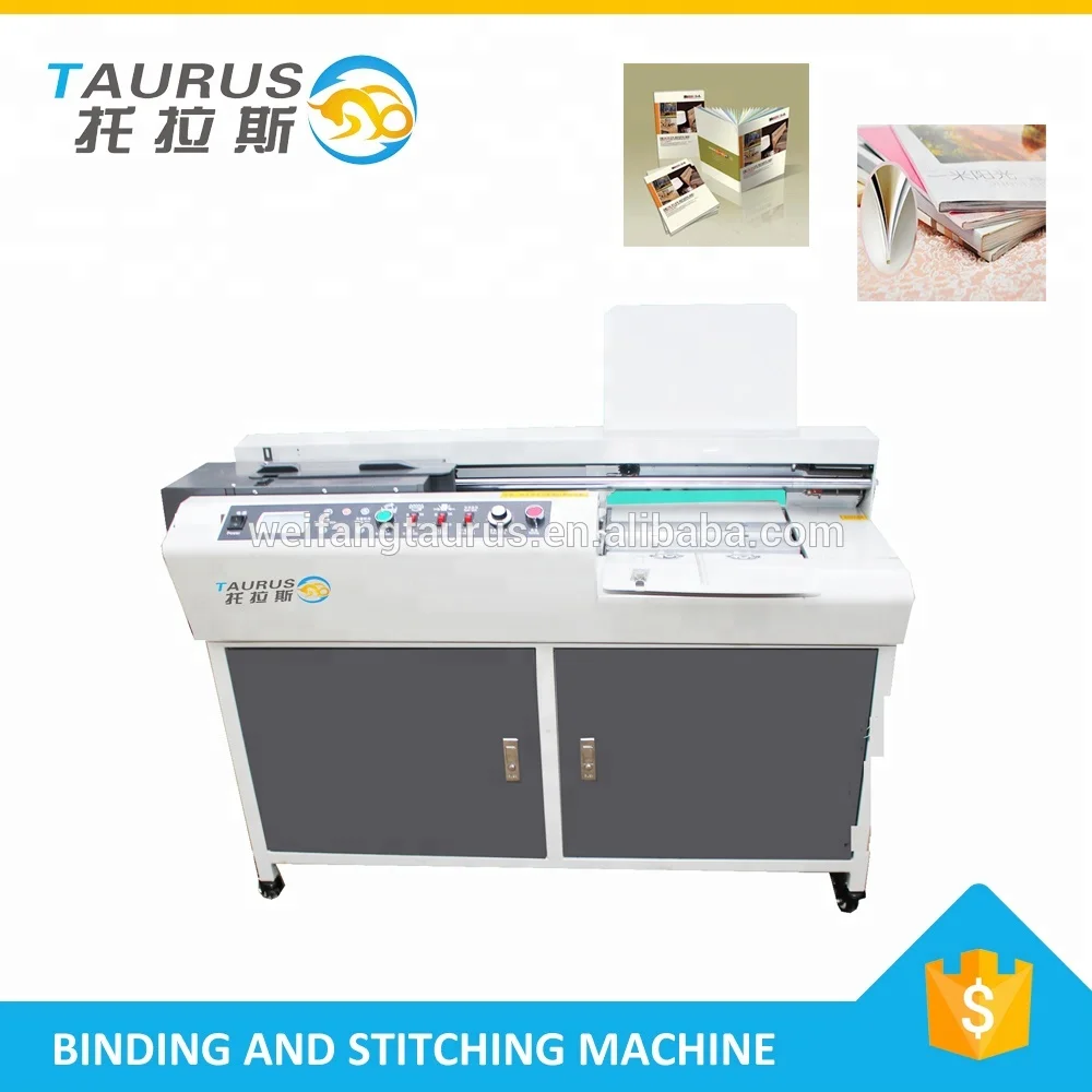 Taurus A4/A3 book manual glue binding machine price with lcd touch screen and three glue roller
