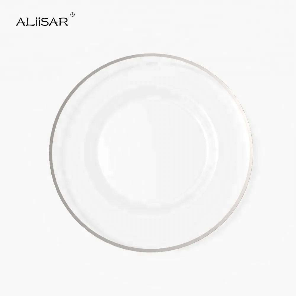 Hot Sale Wholesale Underplate Glitter Rim Gold Round Charger Plate for Wedding party