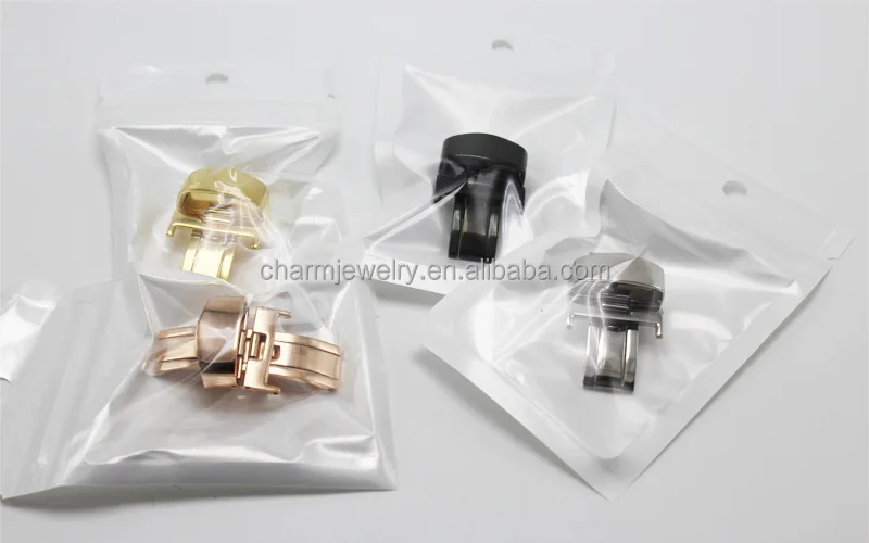 Оптовая продажа двойная безопасная застежка из нержавеющей стали для силиконового браслета бабочки ремешка часов замок 10-24 мм