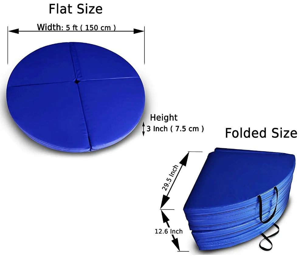 Portable Folding Floor Circular Pole Dance Mat Yoga Exercise Safety PVC Cushion