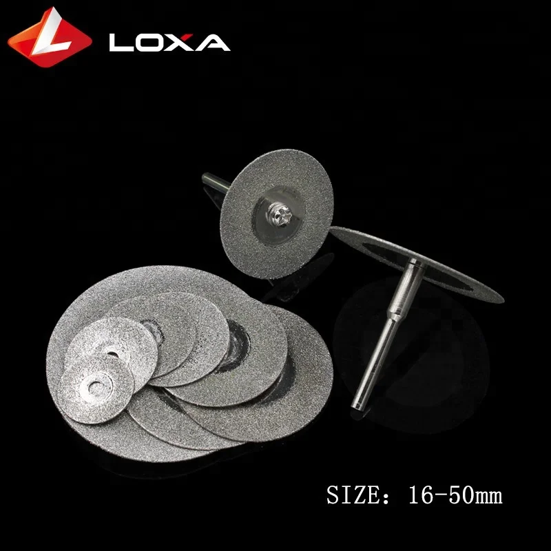 10 Pieces 20MM Diamond Cutting Discs Wheel Saw Blade For Rotary Tool Dremel Stone Blade+2pcs Mandrels Drill Bit Holder