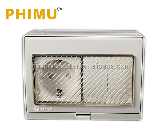 
IP55 Germany 16A waterproof wall switch and socket FML2-SR2S with TUV. CE Approval 