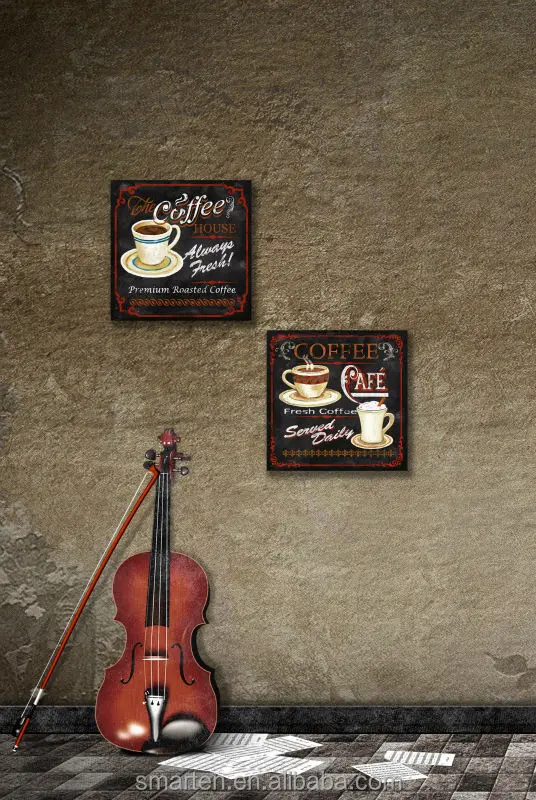 Coffee Shopp Interiors Design Cafe Vintage Wall Decoration